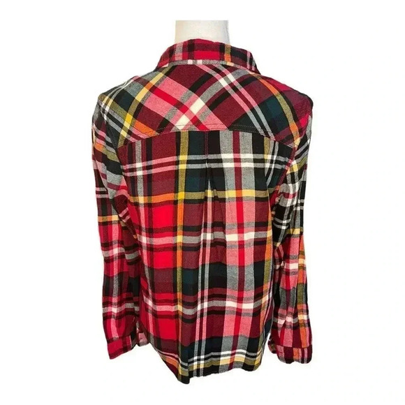 Maurices Red Plaid Button Down Shirt - Picture 3 of 4